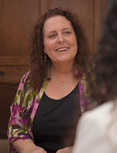 Bonnie Landau Weed, LPCC therapist talking to a client